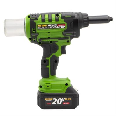 Masina de nituit nituri-pop cu 2 acumulatori 2 Ah si incarcator PROCRAFT PRG20 - In lucru