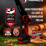 Mini drujba 8" pe acumulator cu 1 acumulator 20v/4Ah si incarcator YAMAMOTO YBS-84 5400 rot/min, Brushless - In lucru