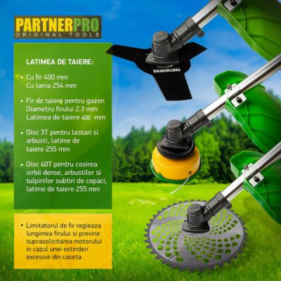 Motocoasa benzina PartnerPro PPA-56, 2T, 5.8 CP, 10000 rpm - In lucru