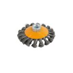 Perie de sarma conica cu noduri ROTOR 100mm M14 - In lucru
