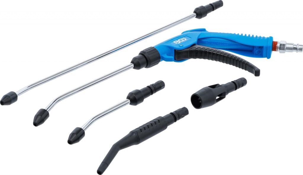 Pistol de suflat cu aer comprimat, cu 5 adaptoare, BGS 7177 - Bormasini/Fierastraie si Biax-uri Pneumatice
