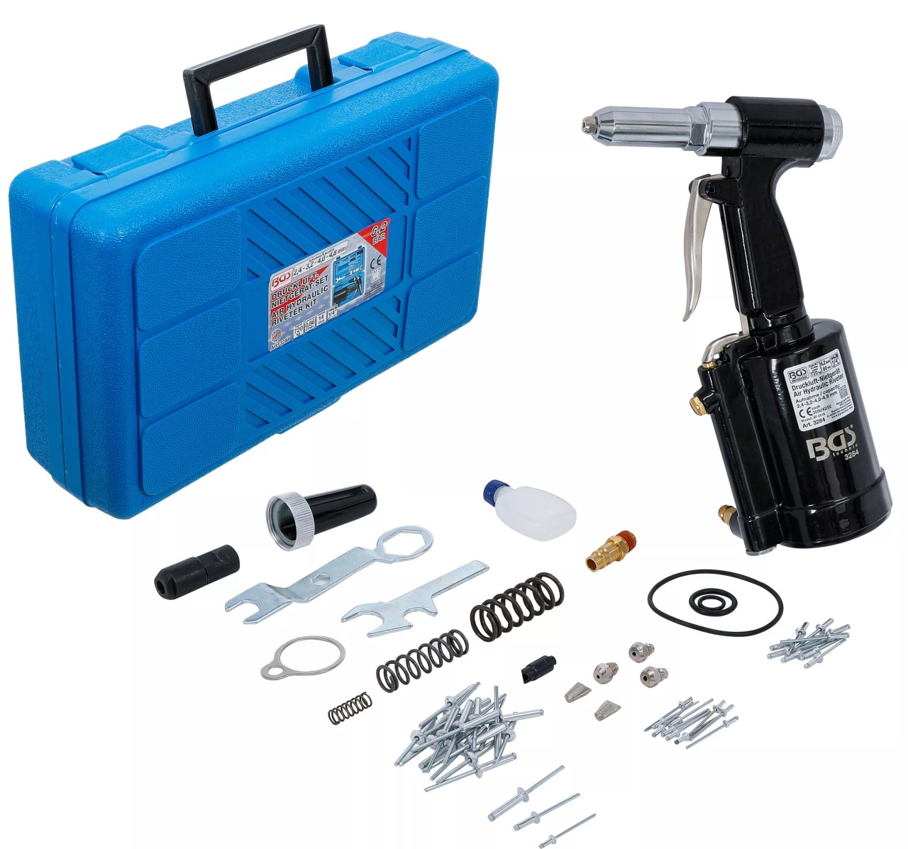 Pistol pneumatic pentru pop-nituri din Aluminiu 2.4mm – 3.2mm – 4.0mm – 4.8mm, BGS 3284 – SimpleTools Pistol pneumatic pentru pop-nituri din Aluminiu 2.4mm - 3.2mm - 4.0mm - 4.8mm, BGS 3284 - SimpleTools