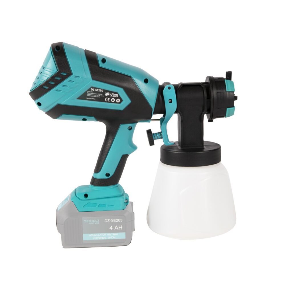 Pistol vopsit 18V 600ml/min rezervor 1000ml - Scule tencuit/Vopsit/Slefuit si Taiat