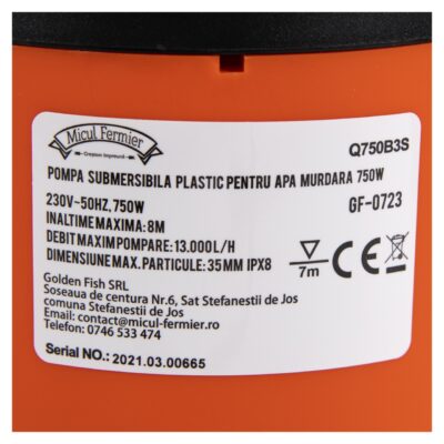 Pompa apa MURDARA din plastic 750W Micul Fermier - Pompe apa