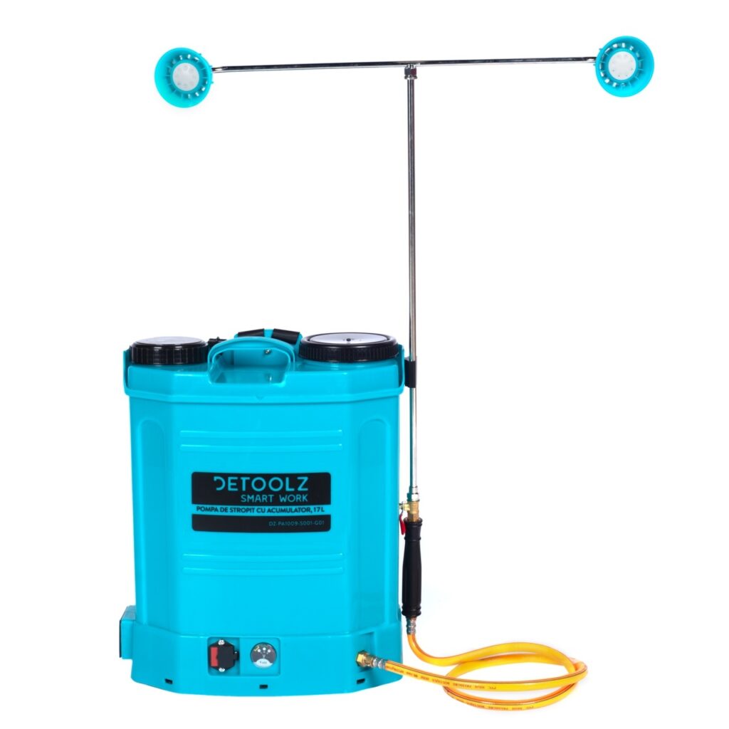 Pompa de stropit Detoolz, capacitate 17l, pompa dubla, cu acumulator - Pompe de stropit si Vermorele