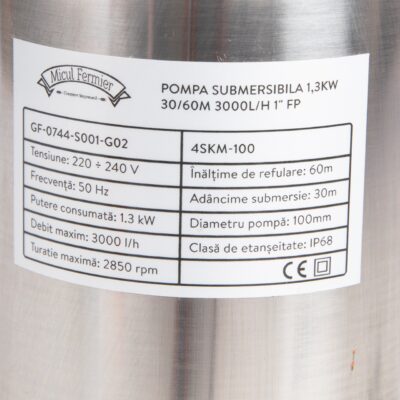 Pompa submersibila 1,3kW 30/60m 3000l/h 1" FP - Pompe apa