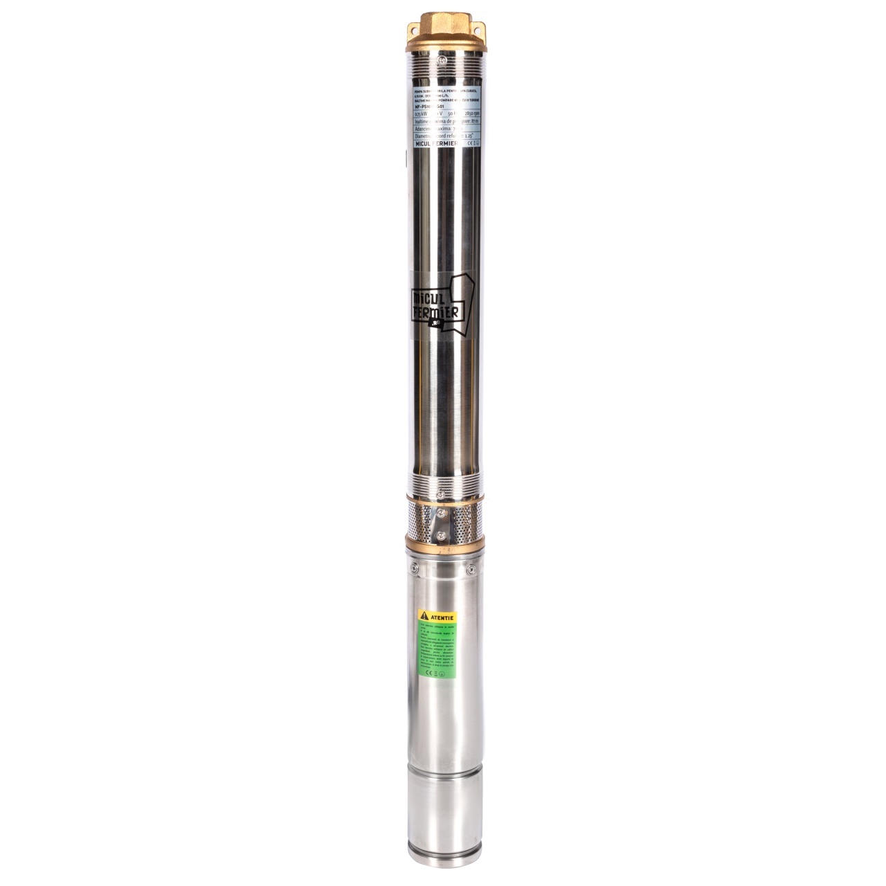 Pompa submersibila Micul Fermier, diametru 3.5″, 0.75 kW, debit maxim 4500 l/h, inaltime maxima de pompare 87m, 13 turbine – Pompe apa Pompa submersibila Micul Fermier, diametru 3.5", 0.75 kW, debit maxim 4500 l/h, inaltime maxima de pompare 87m, 13 turbine - Pompe apa