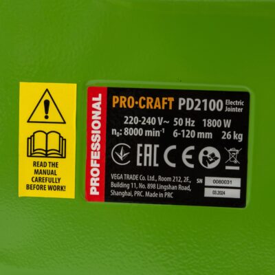 Rindea/abric cu grosime PROCRAFT PD2100 , 1800 W, 8000 rpm - In lucru