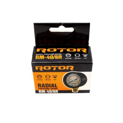 RM-40/6R, Manometru radial, apa 0-6 bar, 40 mm, conexiune 1/4", ROTOR - In lucru