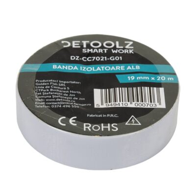 Set 10buc banda izolatoare Detoolz 19mm*20m ALB G01 - SimpleTools