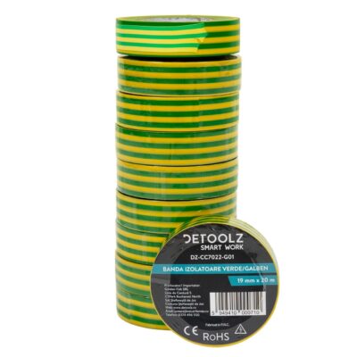 Set 10buc banda izolatoare Detoolz 19mm*20m VE/GA G01 - SimpleTools
