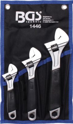 Set 3 chei reglabile, 150mm 0-20mm, 200mm 0-25mm, 250mm 0-30mm, BGS 1446