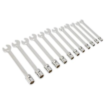 Set chei combinate cu tubulare articulate, 12 piese