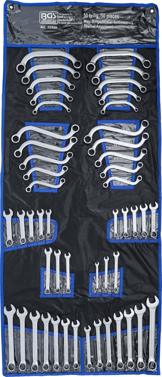 Set chei combinate: standard, tip C, tip S, marimi in Metric si Inch, 50 piese, BGS 32500 - Chei Speciale in Inch