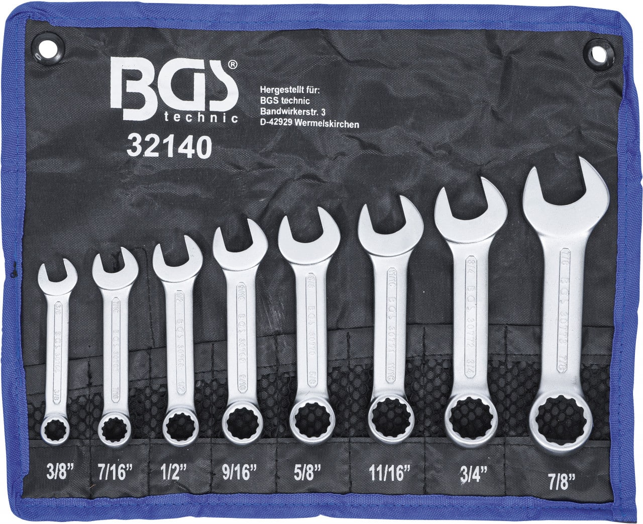 Set chei combinate, Tip scurt, Inch, 3/8″ – 7/8″, BGS 32140 – SimpleTools Set chei combinate, Tip scurt, Inch, 3/8" - 7/8", BGS 32140 - SimpleTools