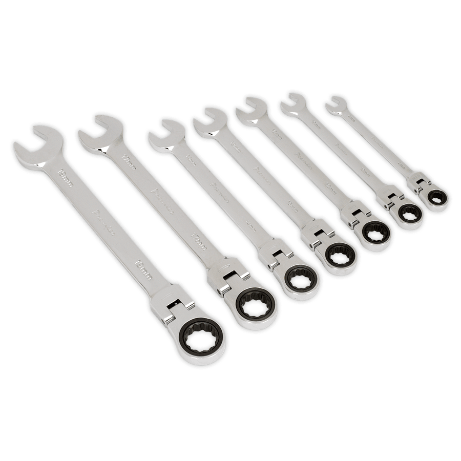 Set chei cu clichet si cap rabatabil, 7 piese, Sealey – SimpleTools Set chei cu clichet si cap rabatabil, 7 piese, Sealey - SimpleTools