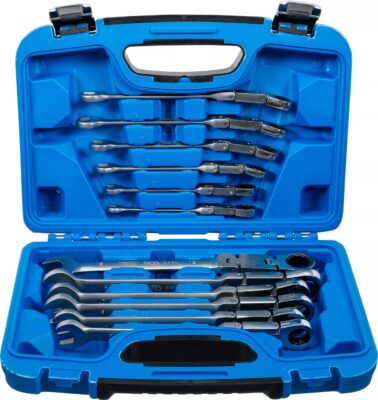Set chei fixe cu inel clichet dublu arrticulat articulate 8 - 19 mm, 12 piese, BGS 6180