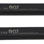 Set chei inelare lagare motor pentru Mercedes-Benz, 12 colturi 16mm, 17mm, antrenare pentru clicket cu patrat de 10 mm (3/8"), 2 piese, BGS 9524 - Motor