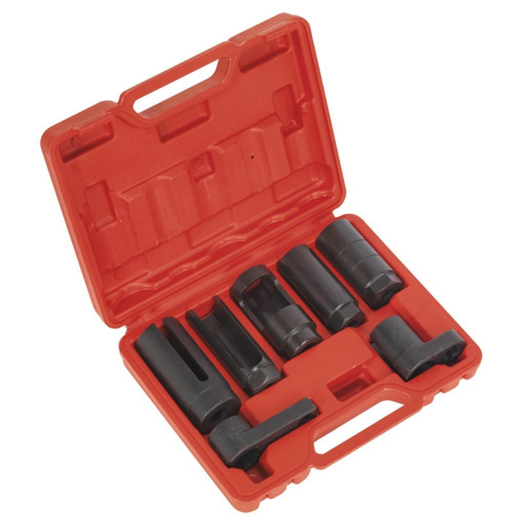 Set chei pentru senzor oxigen 3/8″ , 1/2″, 7 piese Sealey – SimpleTools Set chei pentru senzor oxigen 3/8" , 1/2", 7 piese Sealey - SimpleTools