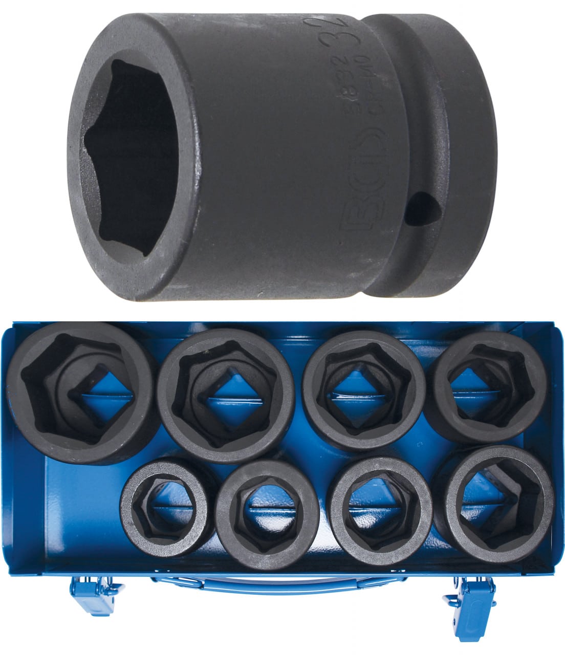 Set chei tubulare de impact 27 – 50 mm cu cu 6 laturi, antrenare 1″ , 8 piese, BGS 5245 – Truse Scule Set chei tubulare de impact 27 - 50 mm cu cu 6 laturi, antrenare 1" , 8 piese, BGS 5245 - Truse Scule