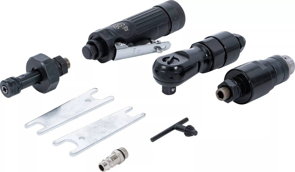 Set clicket pneumatic cu 3 capete interschimbabile, BGS 3262 - Pistoale de impact si clicheti