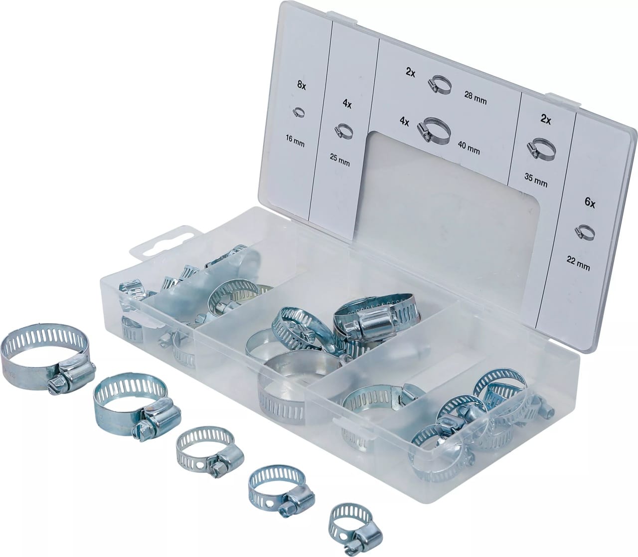 Set coliere de furtun Ø 16 – 40 mm, 26 piese, BGS 8055 – SimpleTools Set coliere de furtun Ø 16 - 40 mm, 26 piese, BGS 8055 - SimpleTools