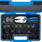 Set conectori Delphi® pentru cabluri electrice plus cleste de sertizat, BGS 9097 - Papuci electrici si conectori