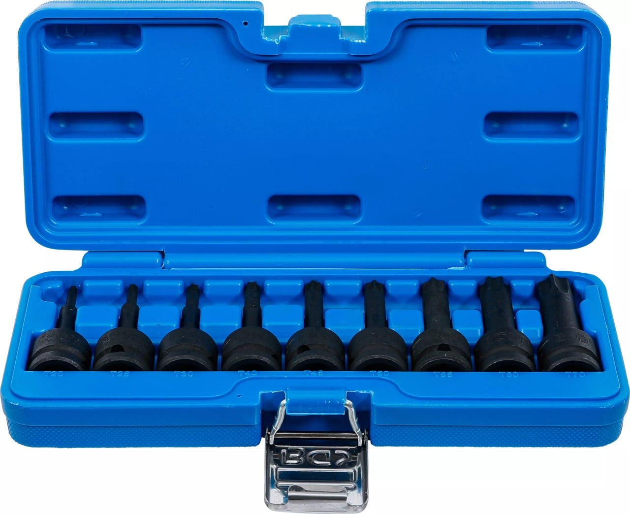 Set cu biti de impact Torx T20 – T70, lungime 75 mm, antrenare 1/2″, BGS 5480 – SimpleTools Set cu biti de impact Torx T20 - T70, lungime 75 mm, antrenare 1/2", BGS 5480 - SimpleTools