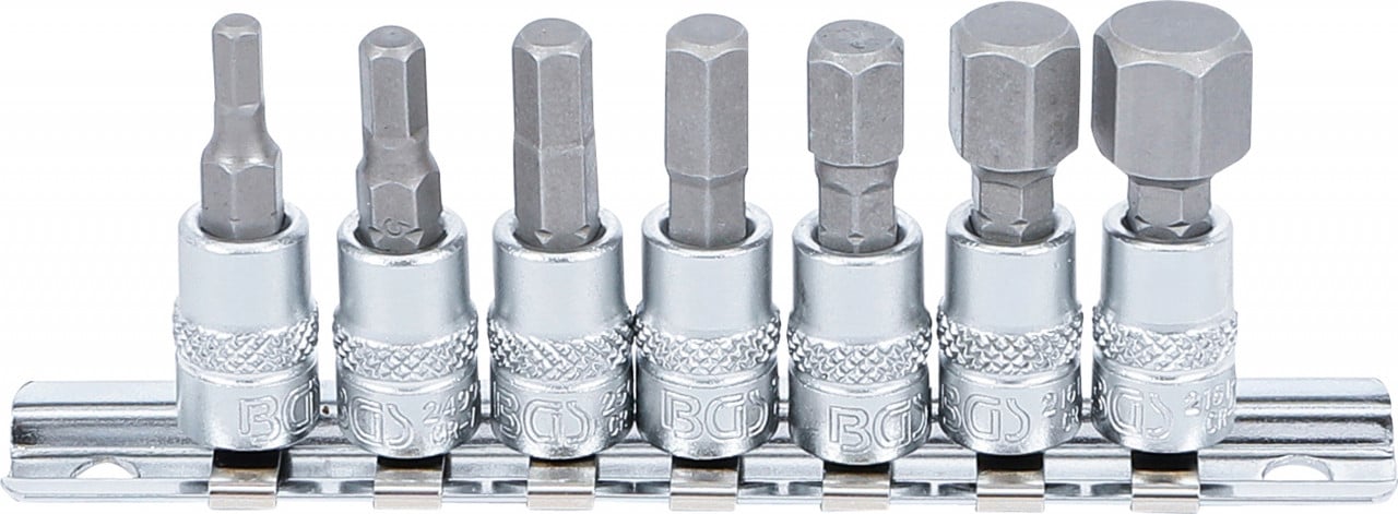 Set cu biti Imbus 4-12mm, antrenare cu tubulara 1/4″, 7 piese, BGS 2161 – SimpleTools Set cu biti Imbus 4-12mm, antrenare cu tubulara 1/4", 7 piese, BGS 2161 - SimpleTools