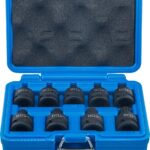 Set cu biti Spline (XZN) de impact M4 - M16, lungime 42mm, cu antrenare 1/2”, 9 piese, BGS 5487 - Chei Tubulare cu Biti