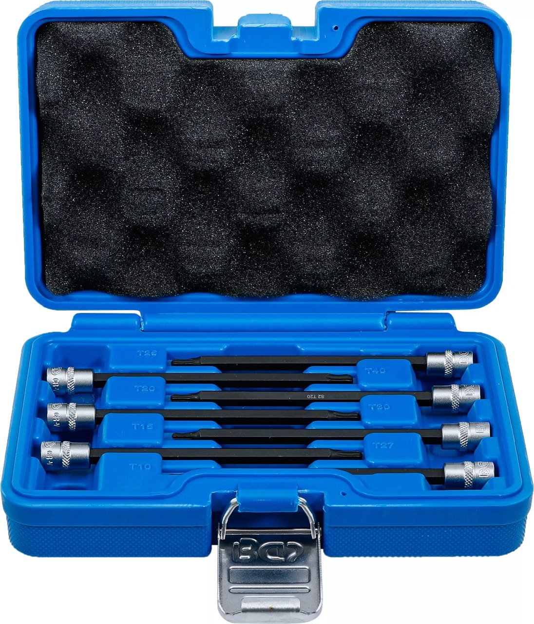 Set cu biti Torx T10-T40 cu cap sferic, lungime 130mm, antrenare cu tubulara 1/4″, BGS 8618 – SimpleTools Set cu biti Torx T10-T40 cu cap sferic, lungime 130mm, antrenare cu tubulara 1/4", BGS 8618 - SimpleTools