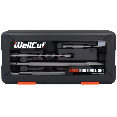 Set dalta burghie spit SDS pentru rotopercutor WELLCUT WC-SDS6, 6 piese - In lucru
