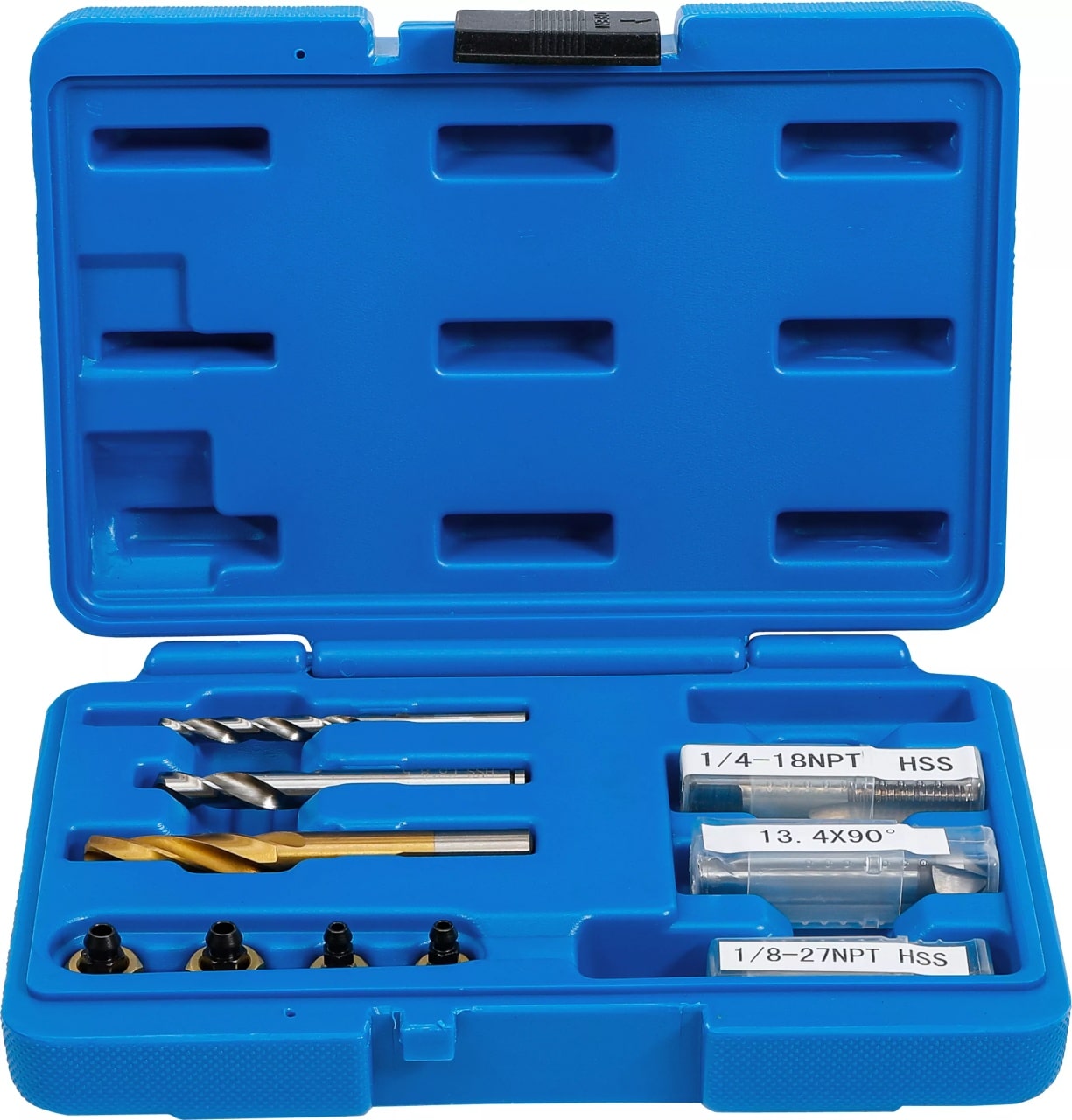 Set pentru reparatii filete pentru aerisitoare de frana 1/4″ & 1/8″ NPT, BGS 9346 – SimpleTools Set pentru reparatii filete pentru aerisitoare de frana 1/4" & 1/8" NPT, BGS 9346 - SimpleTools