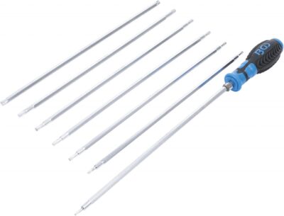 Set şurubelniţe cu capete interschimbabile, profil T (pentru Torx), profil T (pentru Torx Plus) cu gaura, 8 piese, BGS 2326