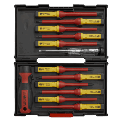 Set surubelnite interschimbabile, izolate electric, 13 piese - Surubelnite/Torx-uri si Inbusuri