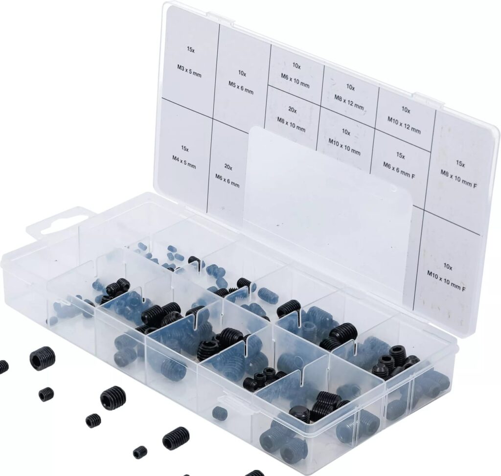 Set suruburi de blocare M3-M10mm cu pas normal si M6-M10mm cu pas fin, 160 piese, BGS 14135 - Consumabile etansare si fixare