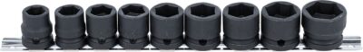 Set tubulare de impact hexagonale extra plate 13 - 24 mm, antrenare 1/2", 9 piese, BGS 9551