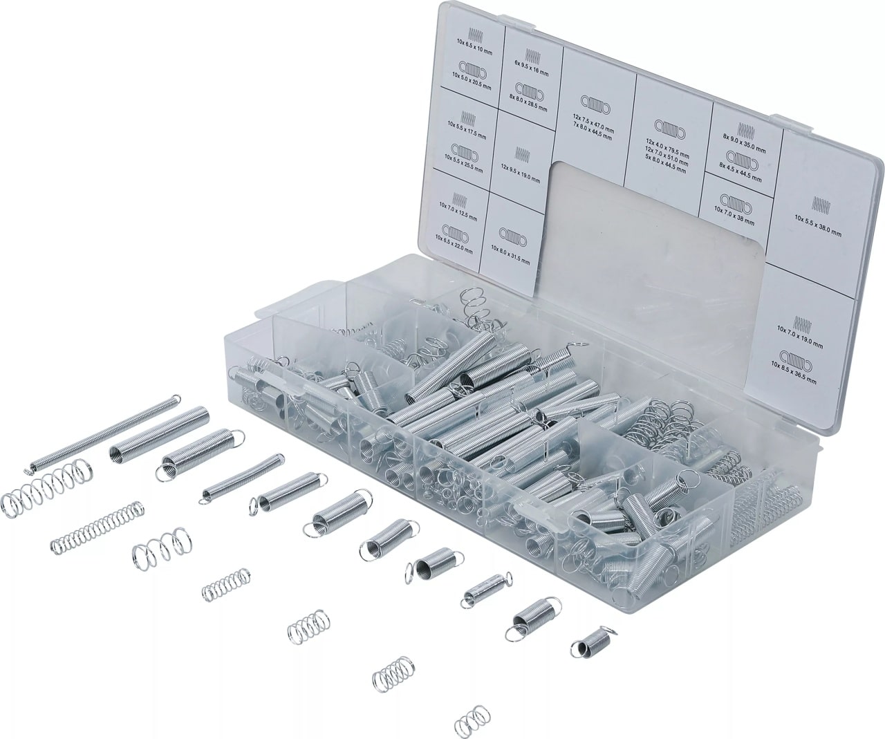 Sortiment arcuri de tracţiune şi comprimare, 200 piese, BGS 8047 – SimpleTools Sortiment arcuri de tracţiune şi comprimare, 200 piese, BGS 8047 - SimpleTools