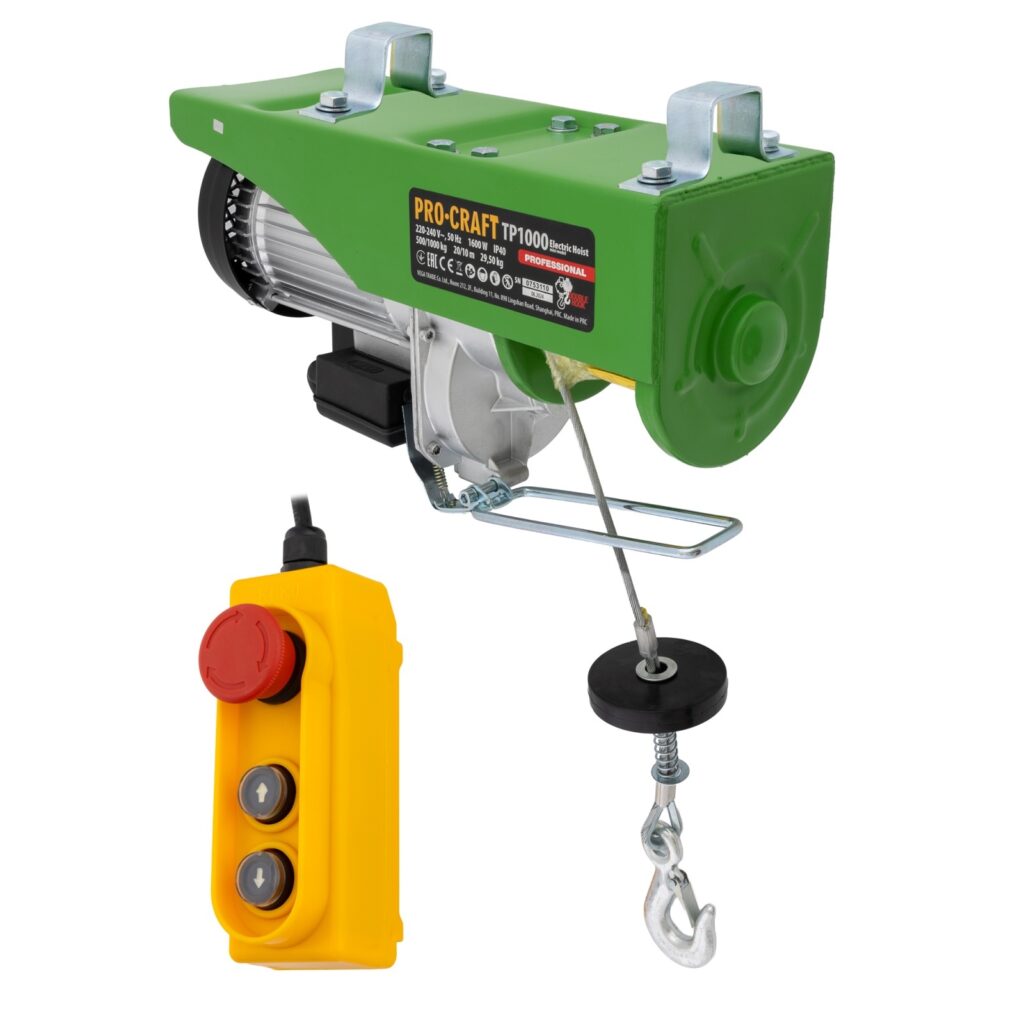 Troliu electric palan Procraft TP1000, 1600W, cu kit montare Greutate 1000kg - Utilaje de ridicat