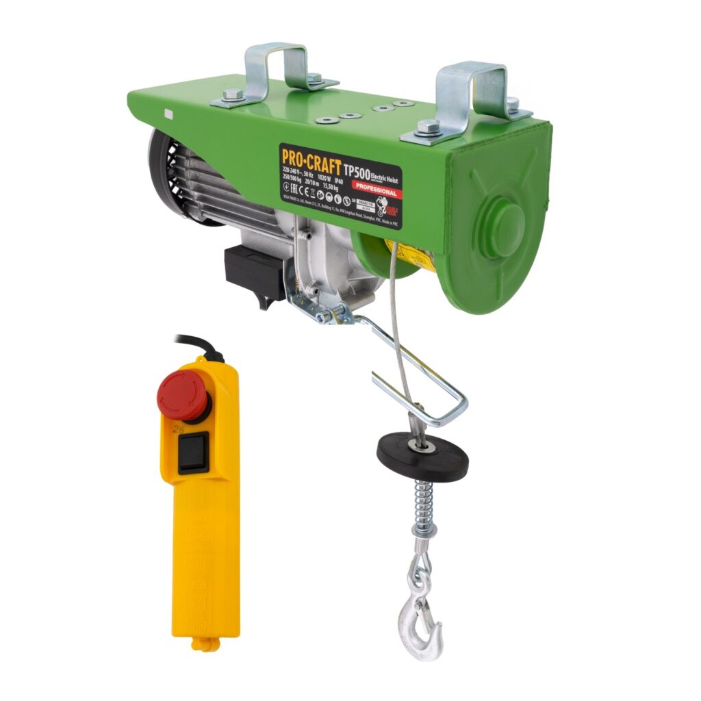 Troliu electric palan Procraft TP500, 1020W, cu kit montare Greutate 500kg - Utilaje de ridicat