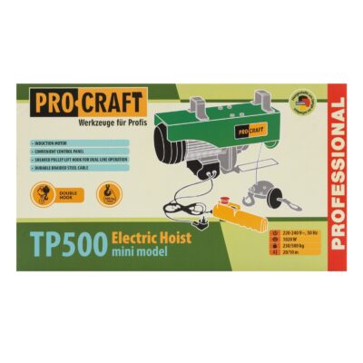 Troliu electric palan Procraft TP500, 1020W, cu kit montare Greutate 500kg - Utilaje de ridicat