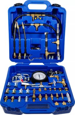 Trusa de verificare presiune in rampa cu manometru si adaptoare, presiune de lucru 0-8 bari, BGS 8026