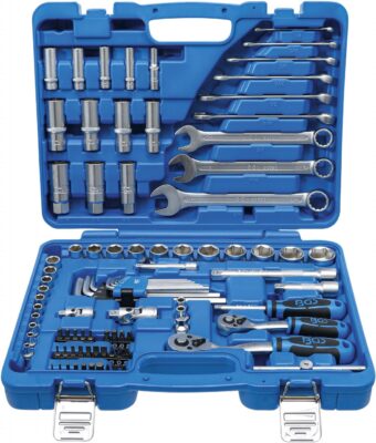 Trusa tubulare 1/4" + 3/8" + chei combinate in inch, 92 piese, BGS 2299