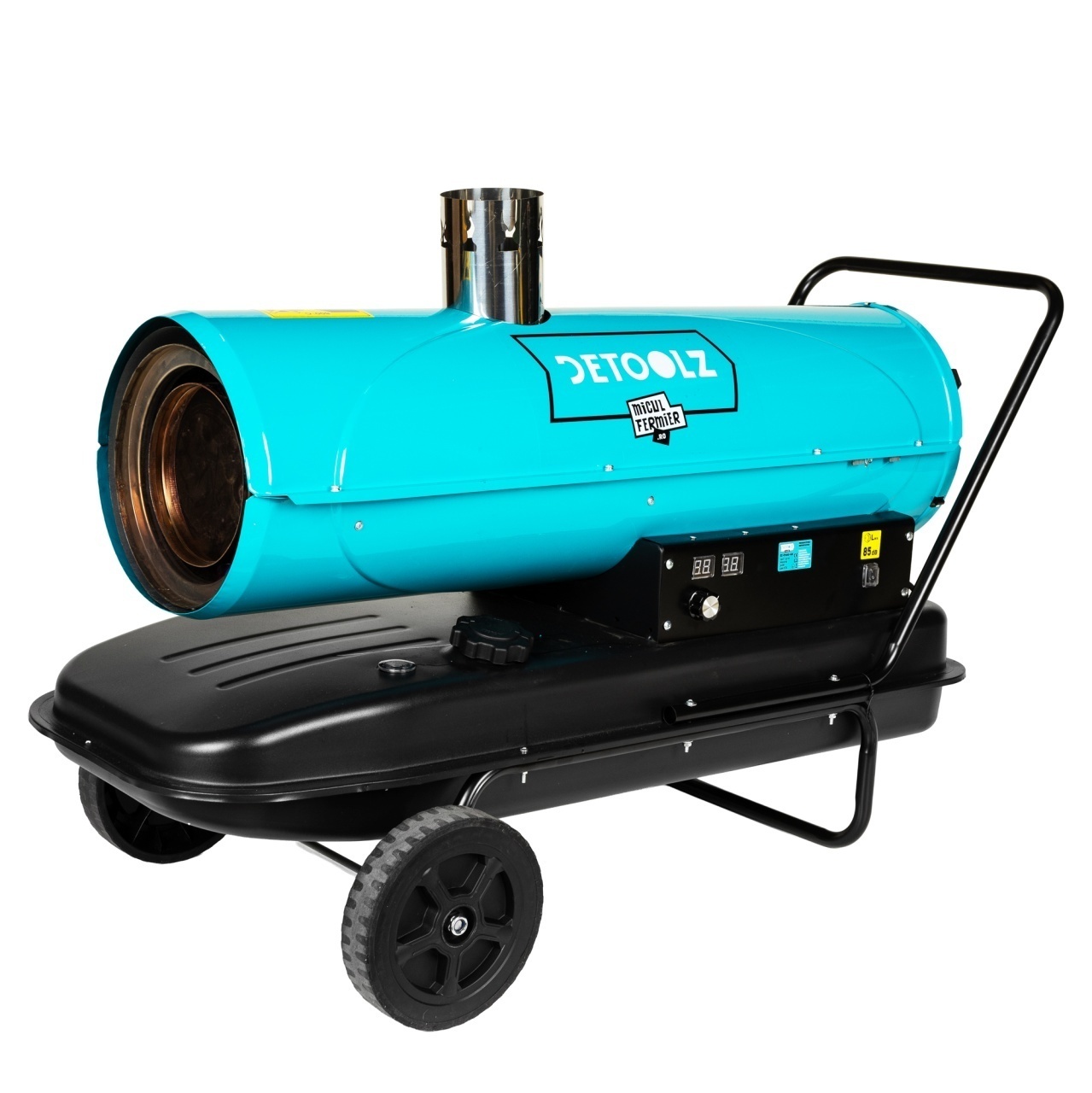 Tun de caldura Detoolz 30 kW, cos evacuare, combustibil motorina, capacitate rezervor 55L, cu roti – SimpleTools Tun de caldura Detoolz 30 kW, cos evacuare, combustibil motorina, capacitate rezervor 55L, cu roti - SimpleTools
