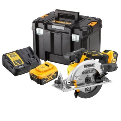 Fierastrau circular DeWalt, DCS565P2, doi acumulatori XR Li-Ion 18 V 5.0 Ah, motor fara perii, 165 mm, valiza pentru transport