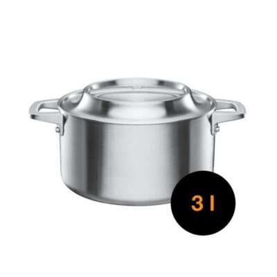 Oala din otel inoxidabil, antiaderenta, Fiskars Norden, 3l
