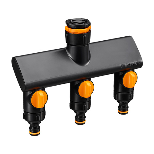 Conector robinet cu 3 cai Fiskars Comfort On/Off, 1070578, diametru conector 1/2″, 3/4″, 1″ – SimpleTools Conector robinet cu 3 cai Fiskars Comfort On/Off, 1070578, diametru conector 1/2", 3/4", 1" - SimpleTools