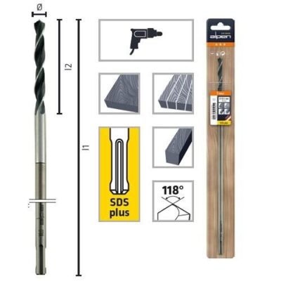 Burghiu pentru cofraje din lemn, ALPEN CV, coada SDS PLUS, 18X400/120