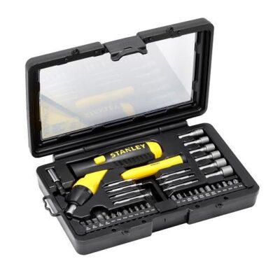 Set Stanley, surubelnita pivotanta cu clichet 1/4'' + 39 piese