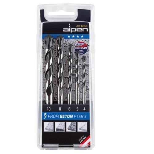 Set burghie pentru BETON, ALPEN PROFI PTSB5, DIN ISO 5468, 5 buc, 4/5/6/8/10 – SimpleTools Set burghie pentru BETON, ALPEN PROFI PTSB5, DIN ISO 5468, 5 buc, 4/5/6/8/10 - SimpleTools